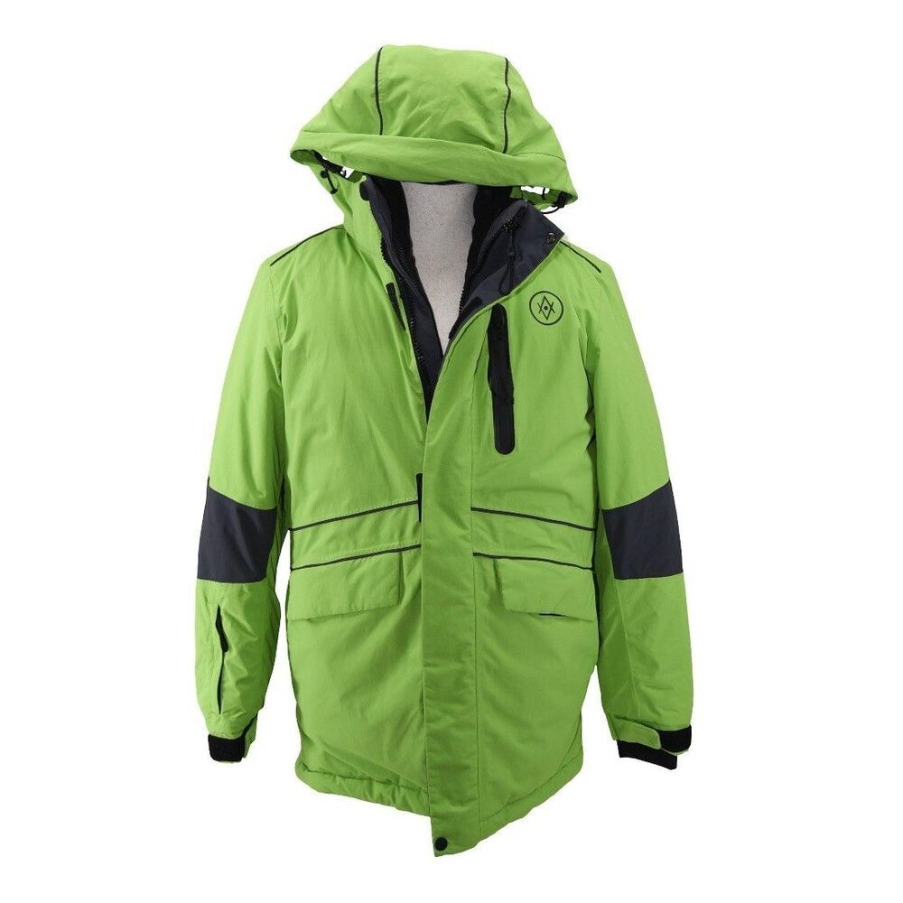 Atlas Ocean Voyages Jacket Mens Small Hooded Parka Coat Waterproof Lined Outdoor